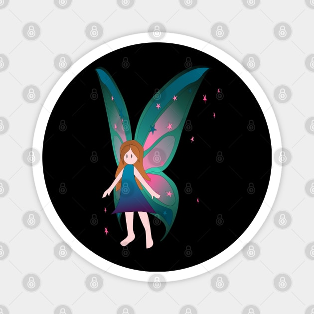 Fairy with Aqua and Pink Wings Magnet by Nutmegfairy